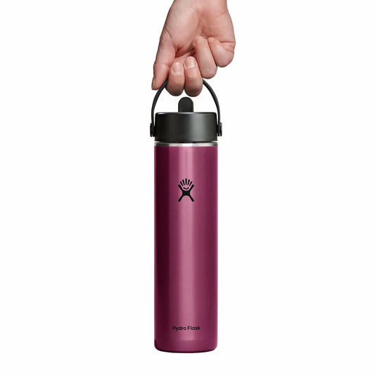 24 oz Lightweight Flex Straw Bottle - Garnet Red