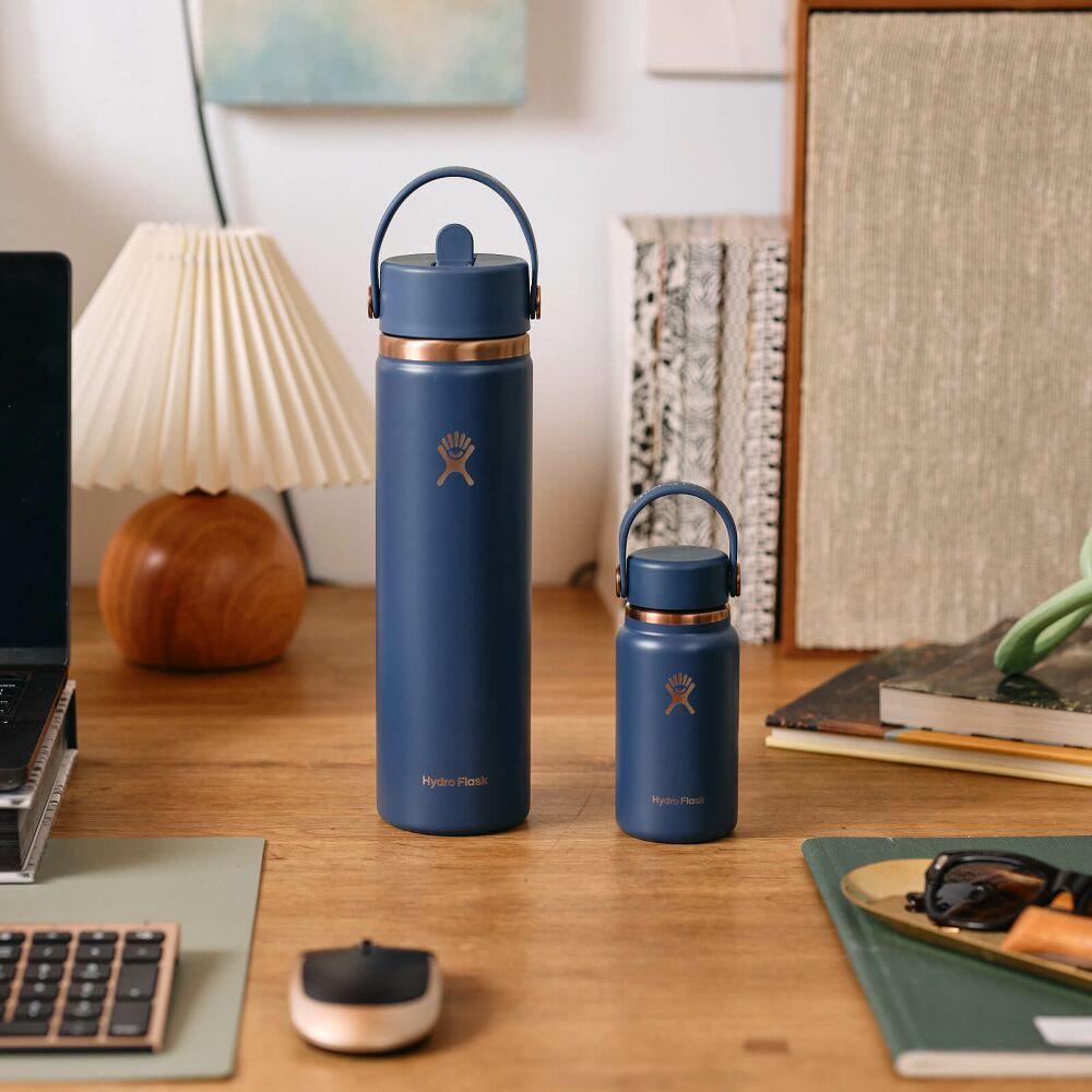 Arc Collection - 24 oz Wide Mouth with Flex Straw Cap - Harbor Blue Arc