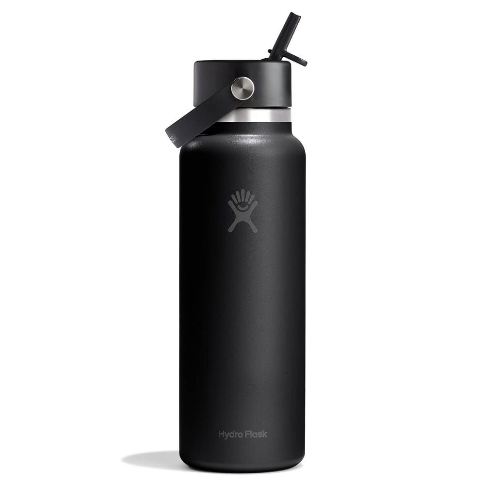 40 oz Wide Mouth with Flex Straw Cap - Black