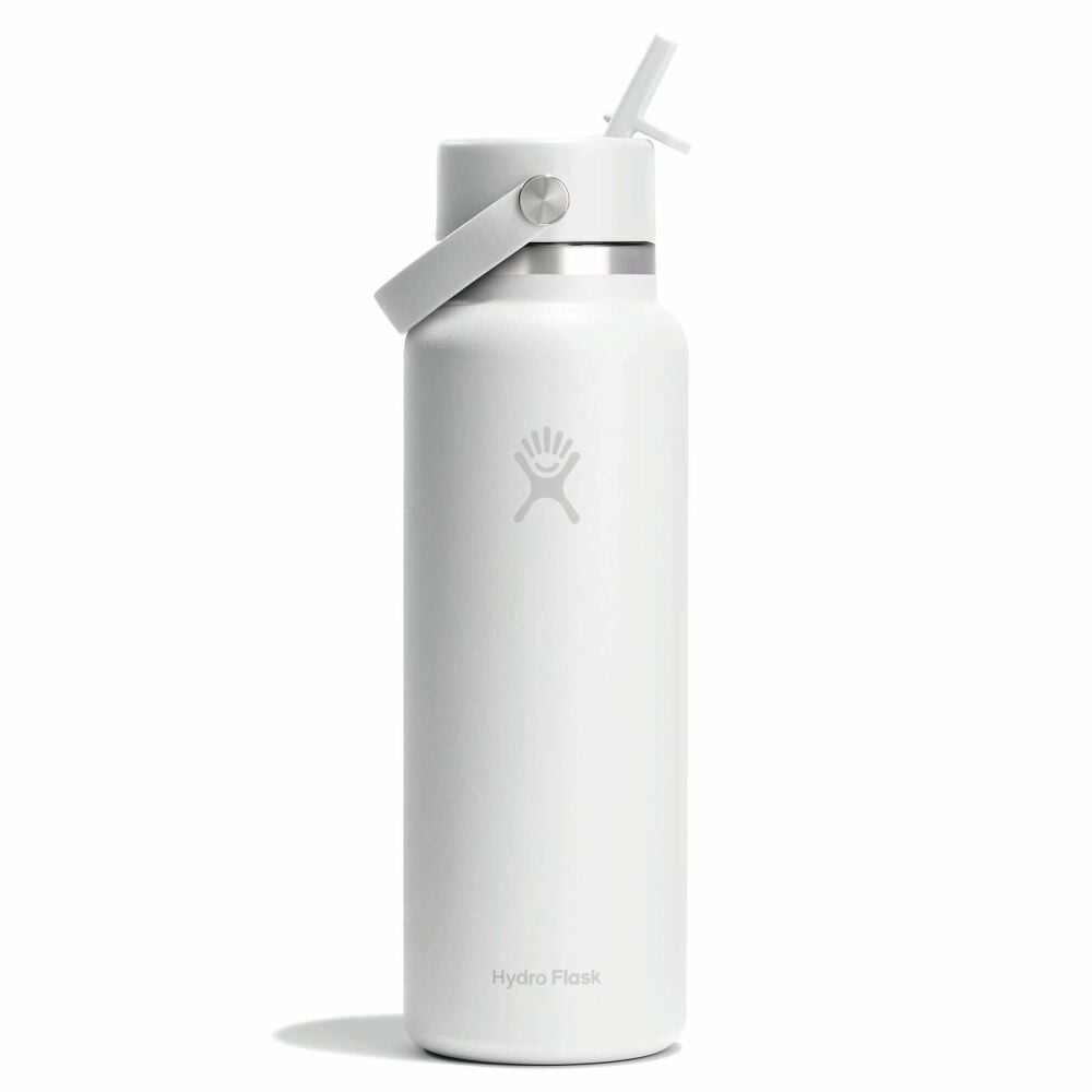 40 oz Wide Mouth with Flex Straw Cap - White